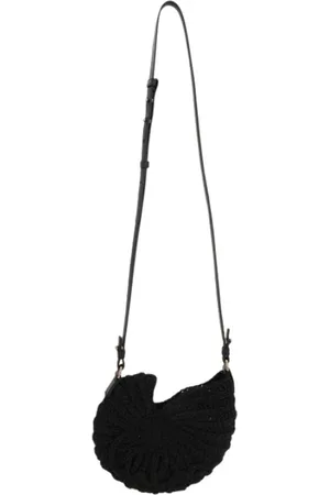 Chloé Torebki, Kobieta, Czarny, ONE SIZE, Torba na ramię w kształcie muszli z haftem