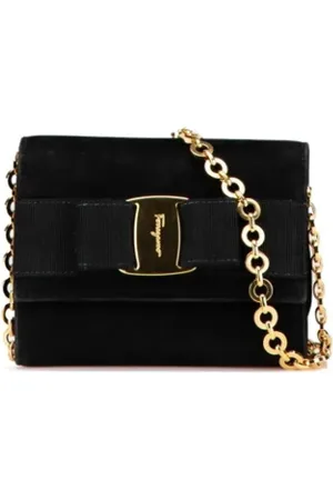 Salvatore Ferragamo Pre-owned, Kobieta, Czarny, ONE SIZE, Zamsz, Pre-owned Suede shoulder-bags