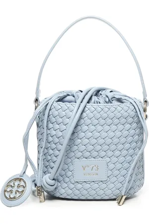 V°73 Torebki, Kobieta, Niebieski, ONE SIZE, Niebieska syntetyczna pleciona torba hobo z zawieszką