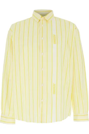 Jacquemus Koszule, Mężczyzna, Żółty, XL, Paskowana Żółta Koszula z Klasycznym Kołnierzem