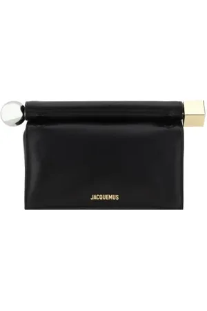 Jacquemus Torebki, Kobieta, Czarny, ONE SIZE, Skóra, La Petite Ronde Carré Clutch Bag