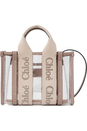Chloé Torebki, Kobieta, Beżowy, ONE SIZE, Beżowe Torby z Podpisowymi Paskami