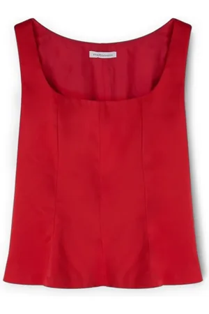 Motivi Koszulki, Kobieta, Czerwony, XS, Bawełna, Top z bawełnianym peplum