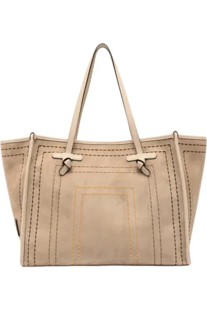 Gianni chiarini Torebki, Kobieta, brązowy, ONE SIZE, Zamsz, Haftka z haftem zamszowym i rączkami skórzanymi