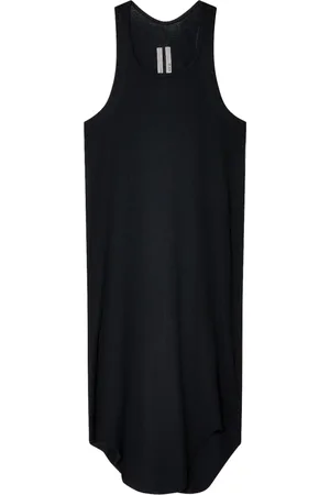 Rick Owens Koszulki, Mężczyzna, Czarny, M, Czarna Koszulka z Asymetrycznym Dolem
