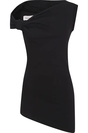 Alexander McQueen Koszulki, Kobieta, Czarny, S, Czarny Top Cut and Sew
