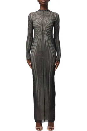 Jean Paul Gaultier Sukienki, Kobieta, Czarny, S, Elegancka Czarna Sukienka Midi