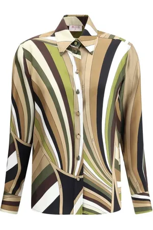 Emilio Pucci Bluzki, Kobieta, Wielobarwność, S, Abstrakcyjna Jedwabna Bluzka