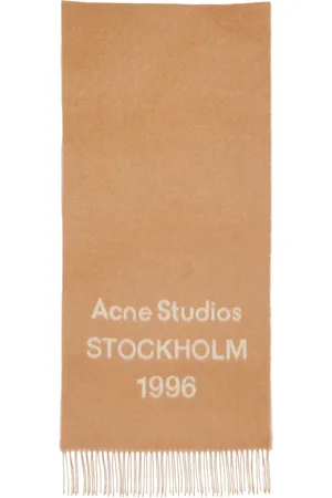 Acne Studios Akcesoria, unisex, brązowy, ONE SIZE, Brązowy Wełniany Szal z Frędzlami