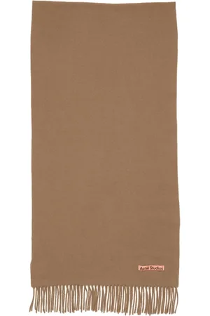 Acne Studios Akcesoria, unisex, brązowy, ONE SIZE, Brązowy Wełniany Szal z Frędzlami