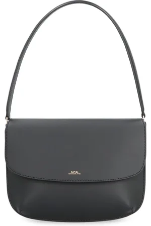 A.P.C. Torebki, Kobieta, Czarny, ONE SIZE, Skórzana torba na ramię z klapką