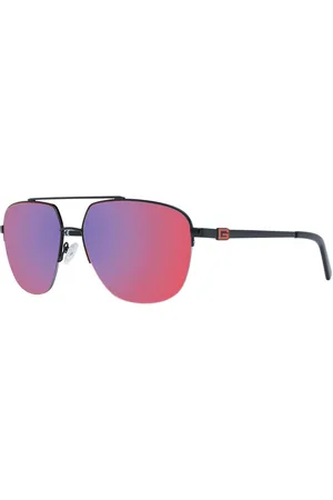 Guess Akcesoria, Mężczyzna, Czarny, ONE SIZE, Czarne Okulary Aviator Lustrzane Szare