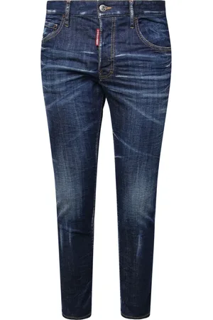 Dsquared2 Jeansy, Mężczyzna, Niebieski, L, Niebieskie Szorty z Zniszczonymi Szczegółami