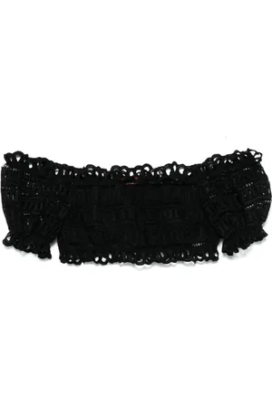ERMANNO SCERVINO Bluzki, Kobieta, Czarny, M, Czarny Top z Odkrytymi Ramionami