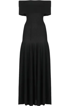 Khaite Sukienki, Kobieta, Czarny, S, Nylon, Elegancka Czarna Sukienka Midi