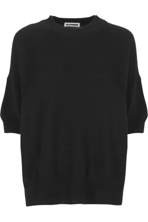 Jil Sander Swetry, Kobieta, Czarny, L, Kaszmir, Czarny Sweter z Warkoczami