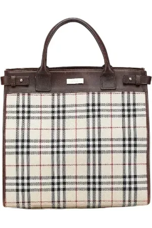Burberry Pre-owned, Kobieta, Beżowy, ONE SIZE, Skóra, Pre-owned Canvas totes