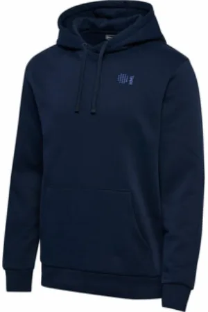 Hummel Bluzy, Mężczyzna, Niebieski, M, Granatowy Bawełniany Hoodie