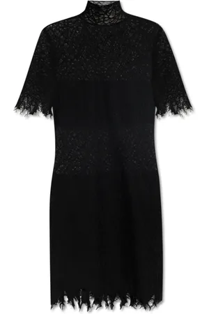 Alexander McQueen Sukienki, Kobieta, Czarny, M, Bawełna, Koronkowa sukienka