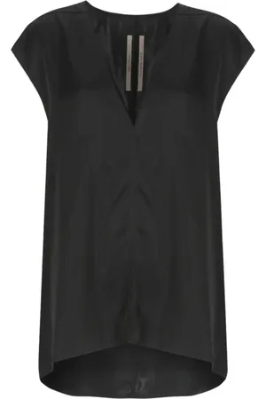 Rick Owens Koszulki, Kobieta, Czarny, M, Czarny Asymetryczny Top