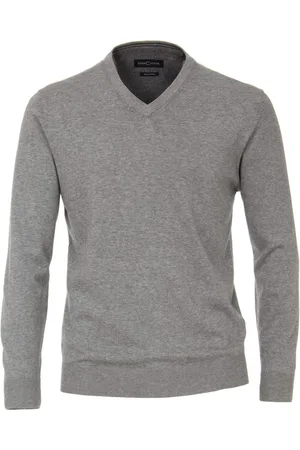 Casa Moda Swetry, Mężczyzna, Szary, S, V-Neck Pullover Bluzy z kapturem dla Mężczyzn