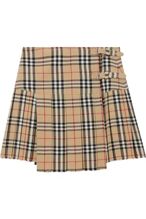 Burberry Spódnice, Kobieta, Beżowy, XS, Wełna, Krótką spódniczkę z wełny