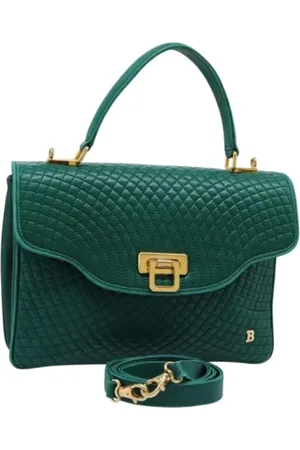 Bally Pre-owned, Kobieta, Zielony, ONE SIZE, Skóra, Pre-owned Skórzane torebki