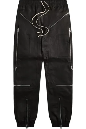 Rick Owens Spodnie, Mężczyzna, Czarny, M, Czarne Bawełniane Joggersy z Zamkniętym Dołem