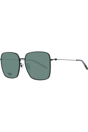 Tommy Hilfiger Akcesoria, Kobieta, Czarny, ONE SIZE, Stylowe Czarne Metalowe Okulary Przeciwsłoneczne