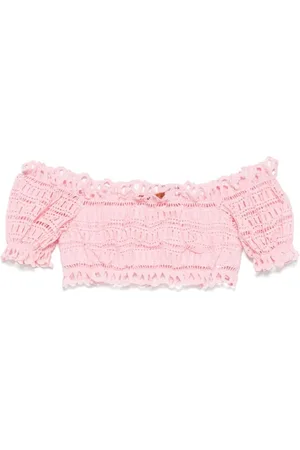 ERMANNO SCERVINO Bluzki, Kobieta, Różowy, S, Różowy Top z Odkrytymi Ramionami