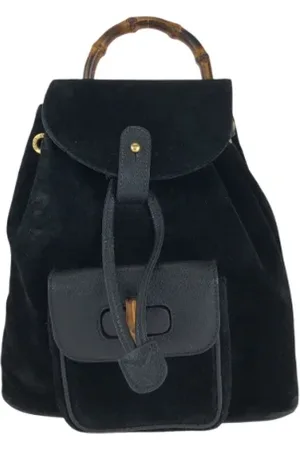 Gucci Pre-owned, Kobieta, Czarny, ONE SIZE, Skóra, Pre-owned Suede backpacks