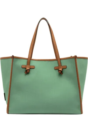 Gianni chiarini Torebki, Kobieta, Zielony, ONE SIZE, Mietowa Torba Dwukolorowa z Elementami Skóry