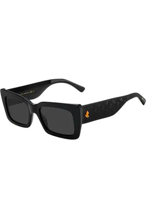 Jimmy Choo Akcesoria, Kobieta, Czarny, ONE SIZE, Czarne Okulary Przeciwsłoneczne Damskie Styl Prostokątny