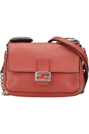 Fendi Pre-owned, Kobieta, Czerwony, ONE SIZE, Skóra, Pre-owned Skórzane torebki
