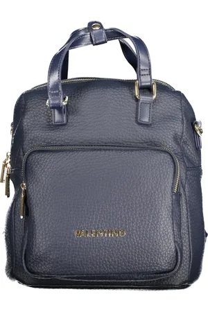 Valentino by Mario Valentino Torebki, Kobieta, Niebieski, ONE SIZE, Len, Niebieski plecak z kontrastowymi detalami