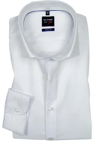 Olymp Koszule, Mężczyzna, Biały, 2XL, Biznesowa Koszula z Długim Rękawem