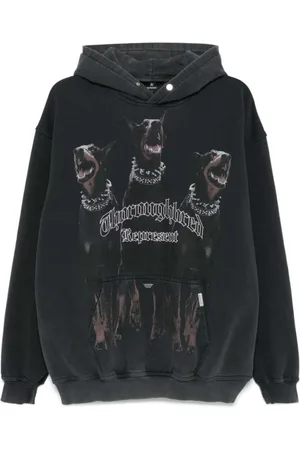 Represent Bluzy, Mężczyzna, Czarny, L, Bawełna, Bluza z kapturem Thoroughbred