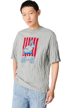 Bottega Veneta Koszulki, Mężczyzna, Szary, M, Szare T-shirty i Pola Efekt Zgniecenia