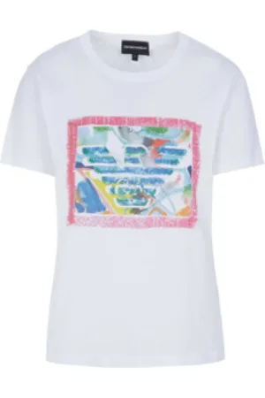 Emporio Armani Koszulki, Kobieta, Biały, S, Koszulka o Ponadczasowym Designie