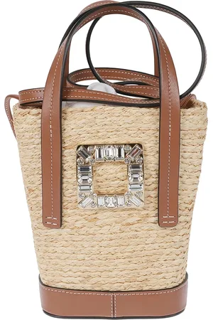 Roger Vivier Torebki, Kobieta, Beżowy, ONE SIZE, Koszyk ze słomianymi kwiatami