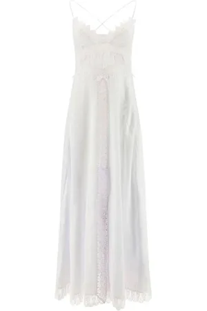 CHARO RUIZ IBIZA Sukienki, Kobieta, Biały, S, Elegancka Sukienka Maxi z Koronką