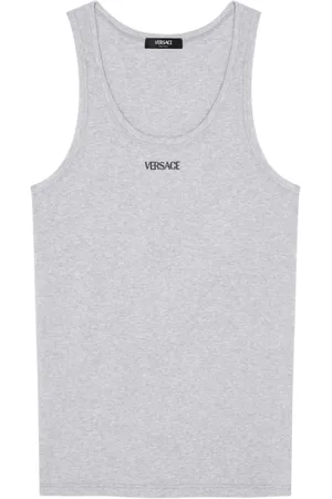 VERSACE Koszulki, Mężczyzna, Szary, S, Szare Bielizna Męska