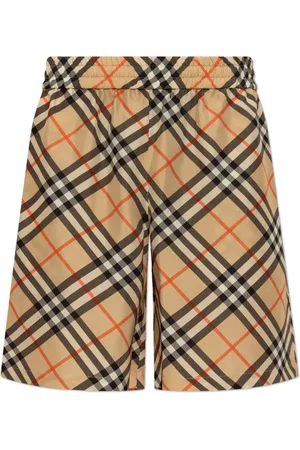 Burberry Szorty, Mężczyzna, Beżowy, L, Jedwabne szorty w kratę Vintage Check