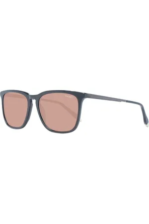 Hackett Akcesoria, Mężczyzna, Czarny, ONE SIZE, Czarne Kwadratowe Okulary Przeciwsłoneczne Acetat Brązowe