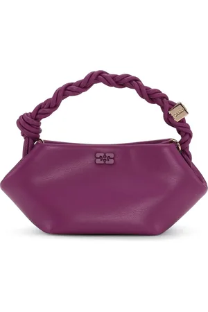 Ganni Torebki, Kobieta, Fioletowy, ONE SIZE, Fioletowa Mini Torba z Logo Motyla