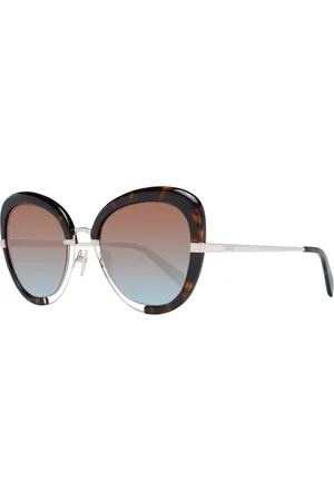 Emilio Pucci Akcesoria, Kobieta, brązowy, ONE SIZE, Brązowe Okulary Motylek Wielokolorowy Gradient