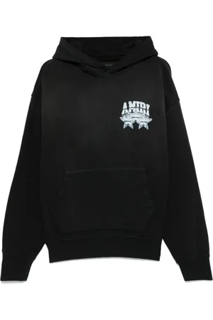 AMIRI Bluzy, Mężczyzna, Czarny, M, Czarny Sweter z Kieszenią i Logo