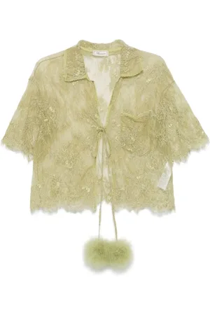 BLUMARINE Bluzki, Kobieta, Zielony, S, Zielona Koszula z Kieszenią
