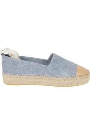 Tory Burch Buty, Kobieta, Niebieski, 38 EU, Płaskie Espadryle z Kapeluszem