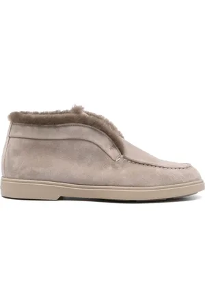 santoni Buty, Kobieta, Beżowy, 39 EU, Zamsz, Zamszowe mokasyny ze skórzaną podeszwą